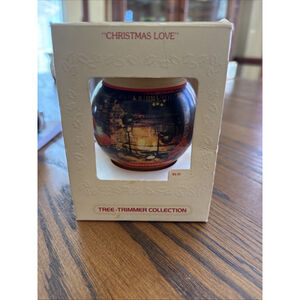 hallmark 1980 glass ornament “christmas love” NIB